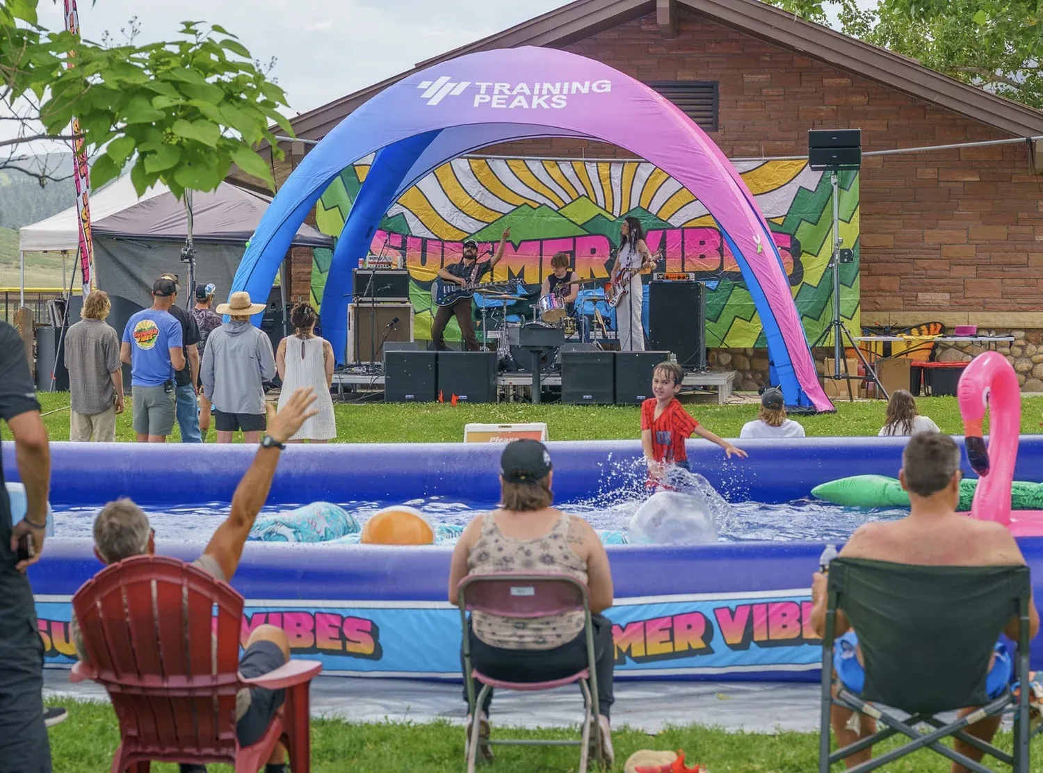 Summer Vibes pools and stage at Bohn Park