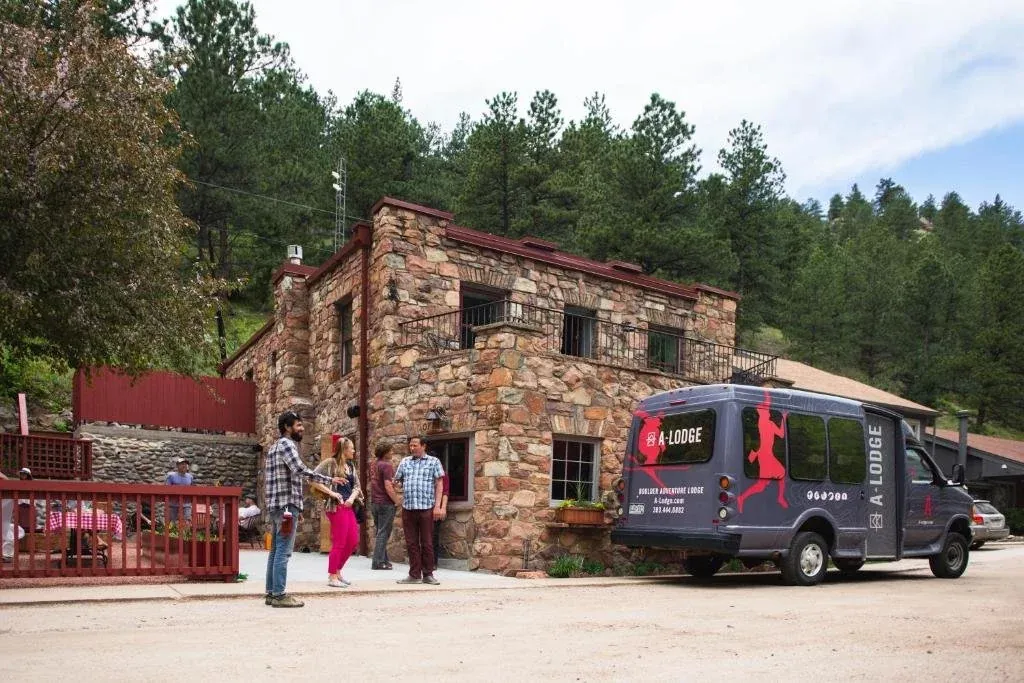 The A-Lodge stone building