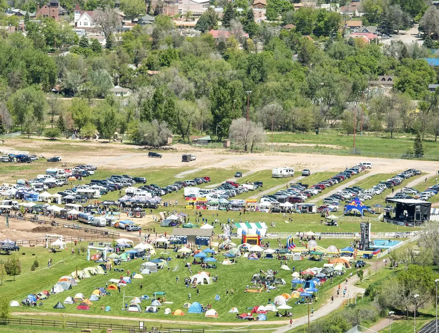 Tents set up in Bohn Park for the festival